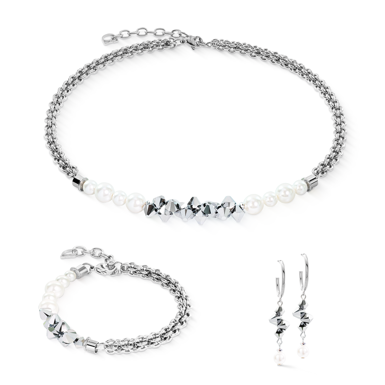 Collier Dancing Crystals Fusion argenté