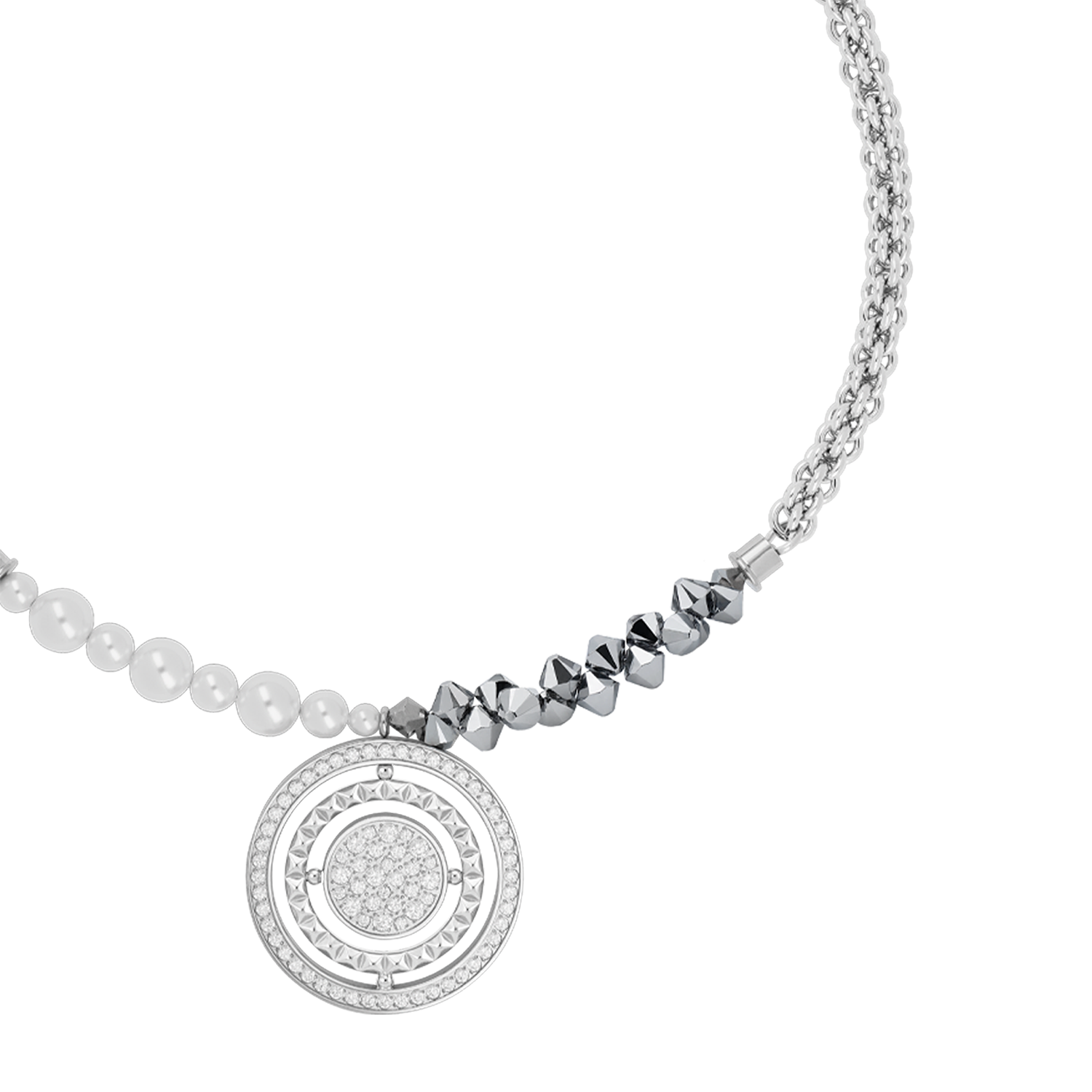 Collier Amulette Fusion Sparkle argenté