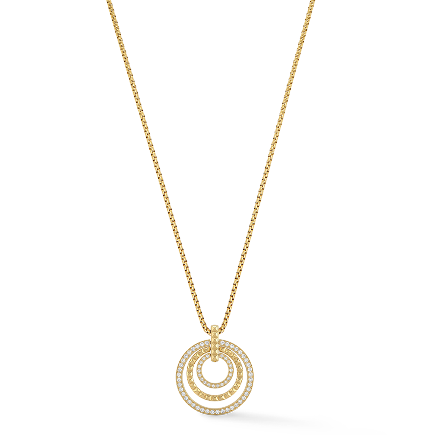 Collier Circle Trio Crystal doré