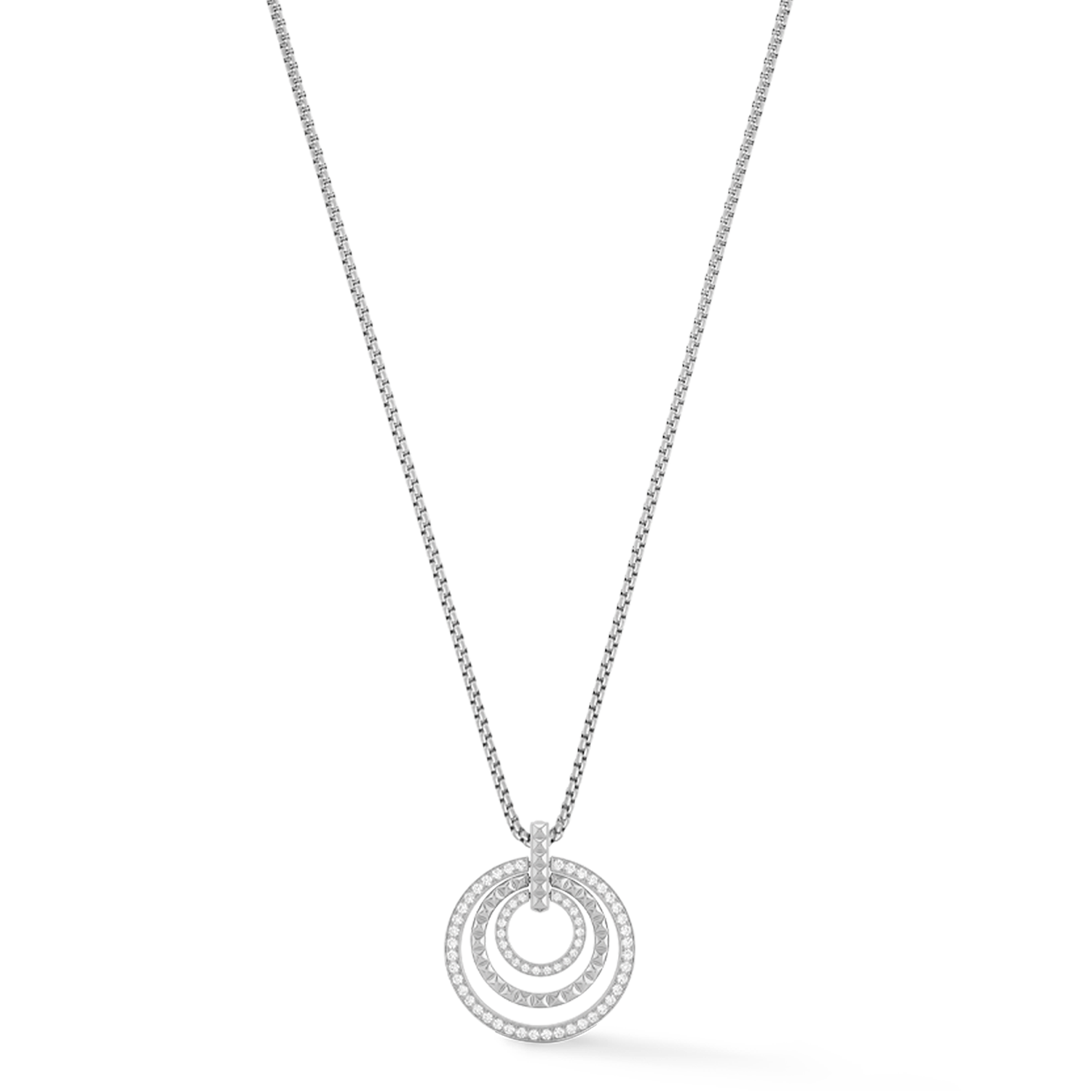 Collier Circle Trio Crystal argenté