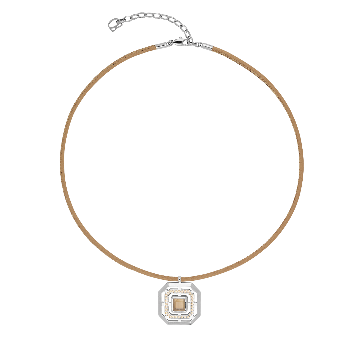 Collier Amulette Icon Frame Soft Sand argenté