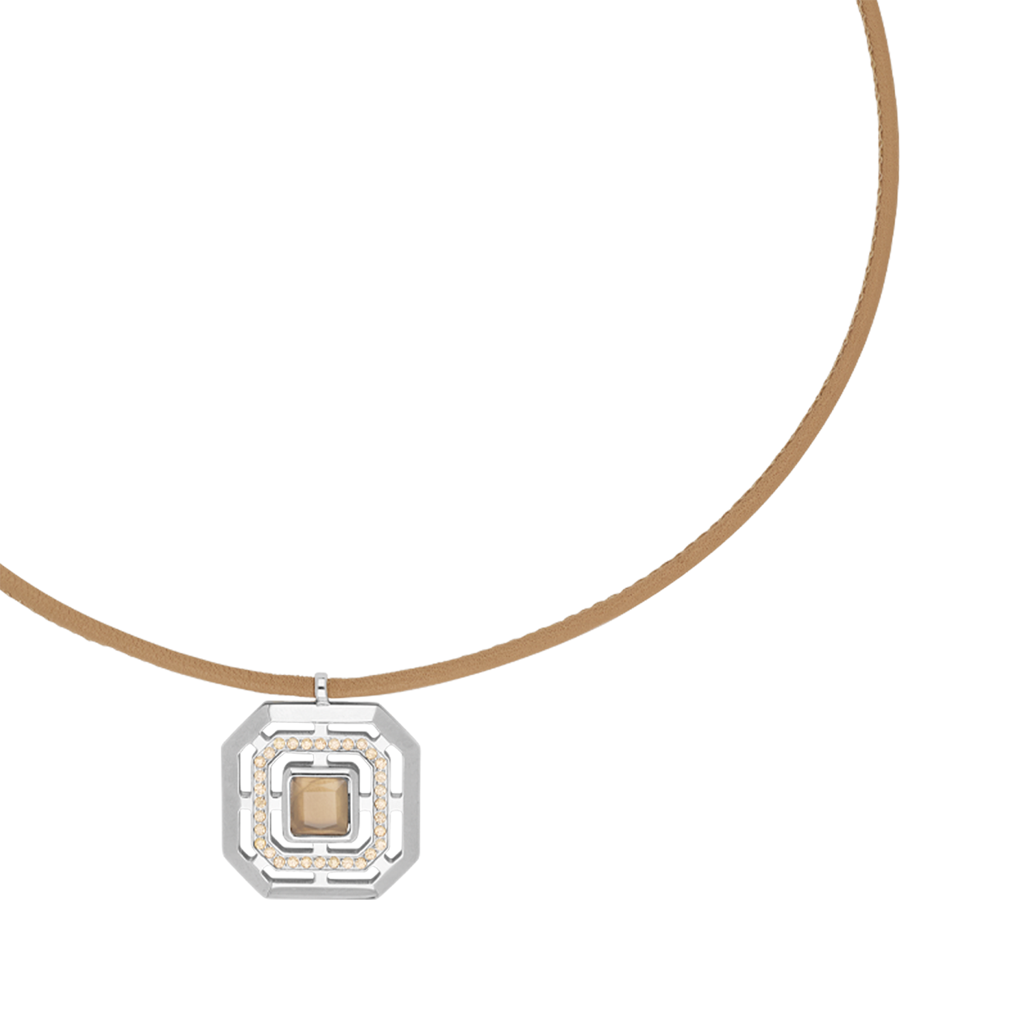 Collier Amulette Icon Frame Soft Sand argenté