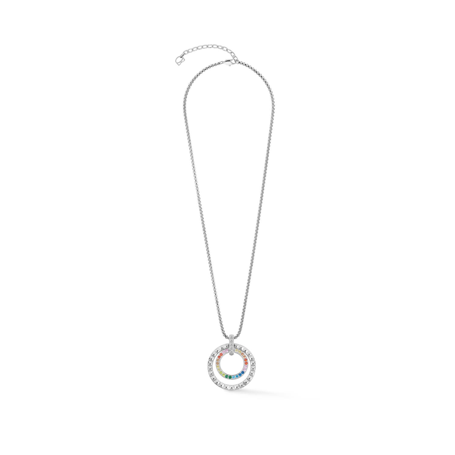 Collier Circle Duo Crystal doré