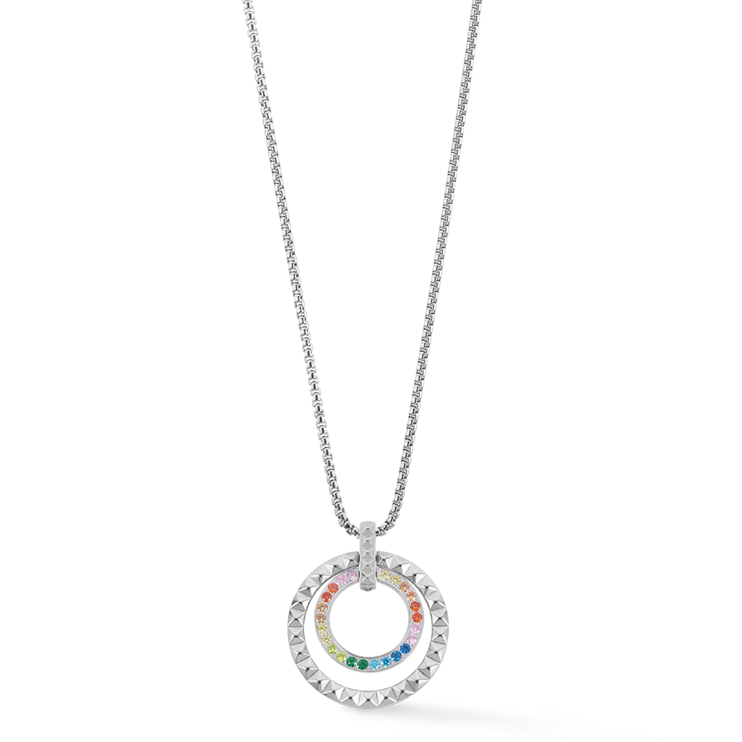 Collier Circle Duo Crystal doré