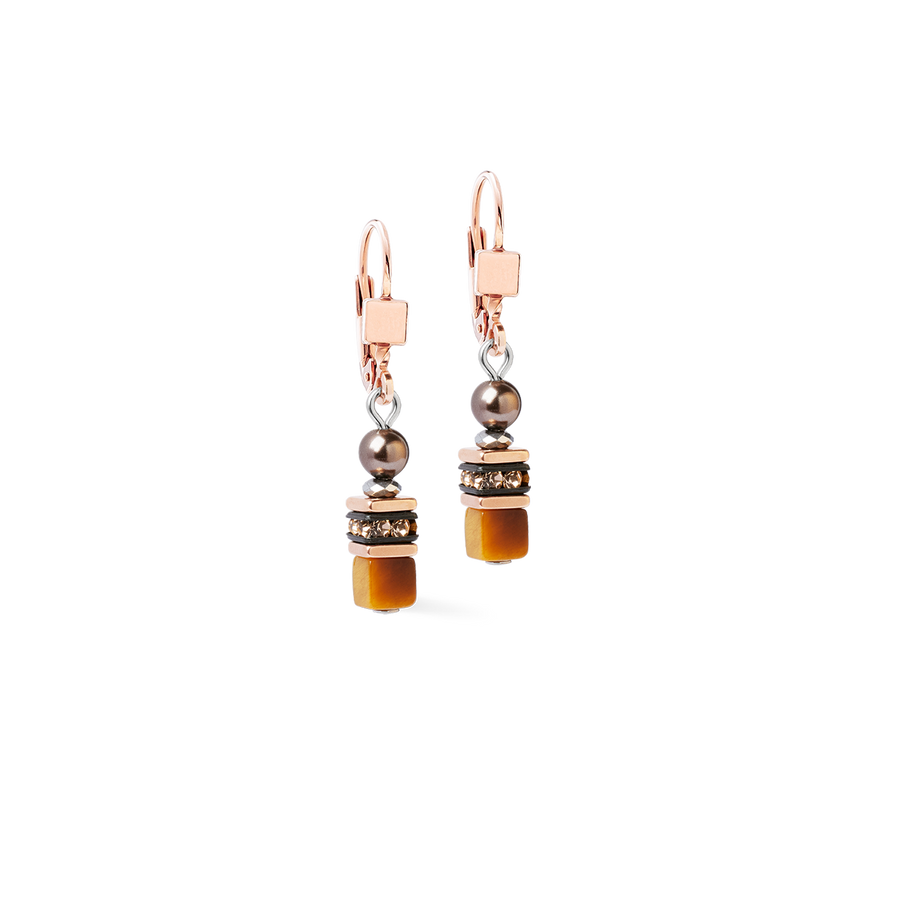 Boucles d'oreilles Princess Earth Glow or rose-marron