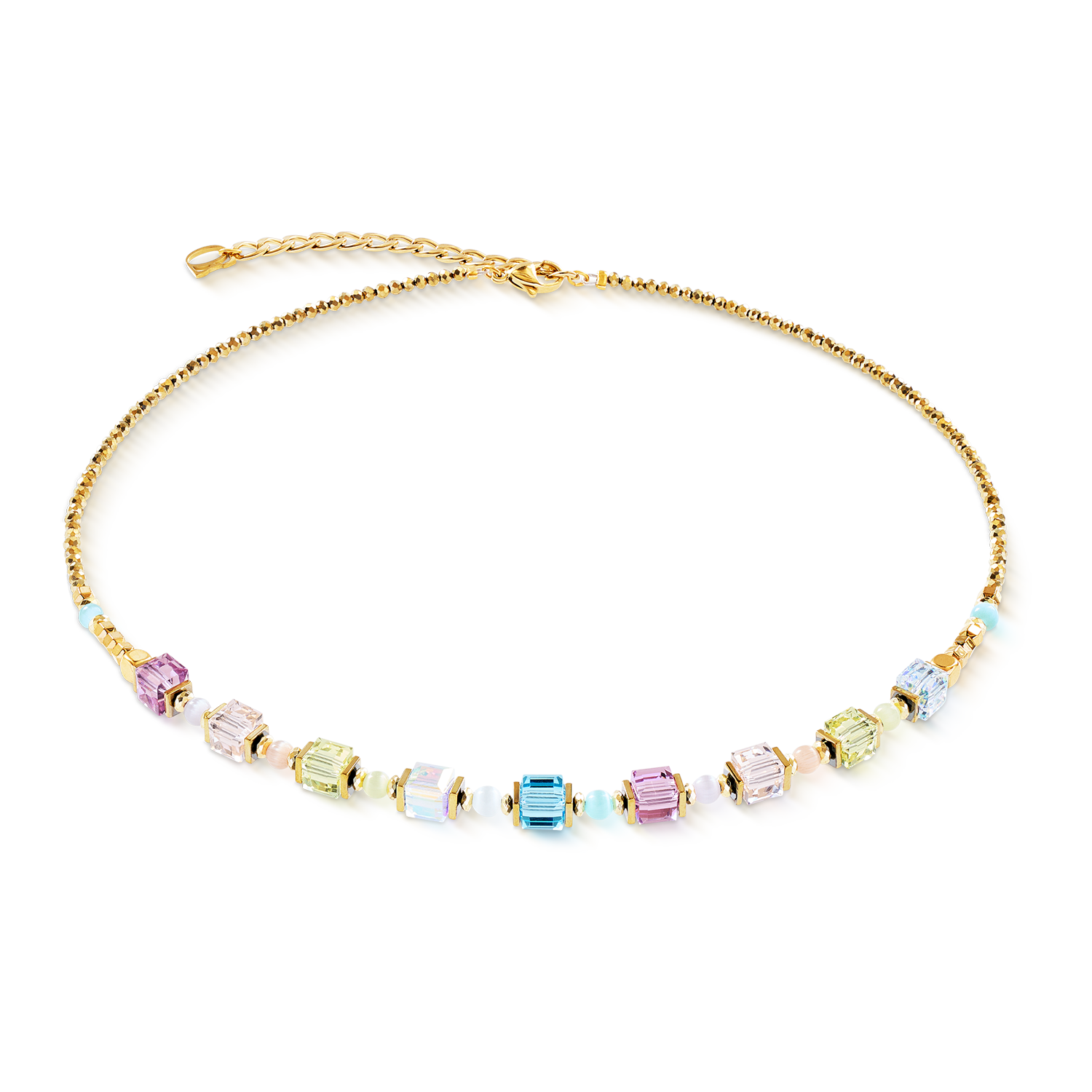 Collier Cube Aura pastel or