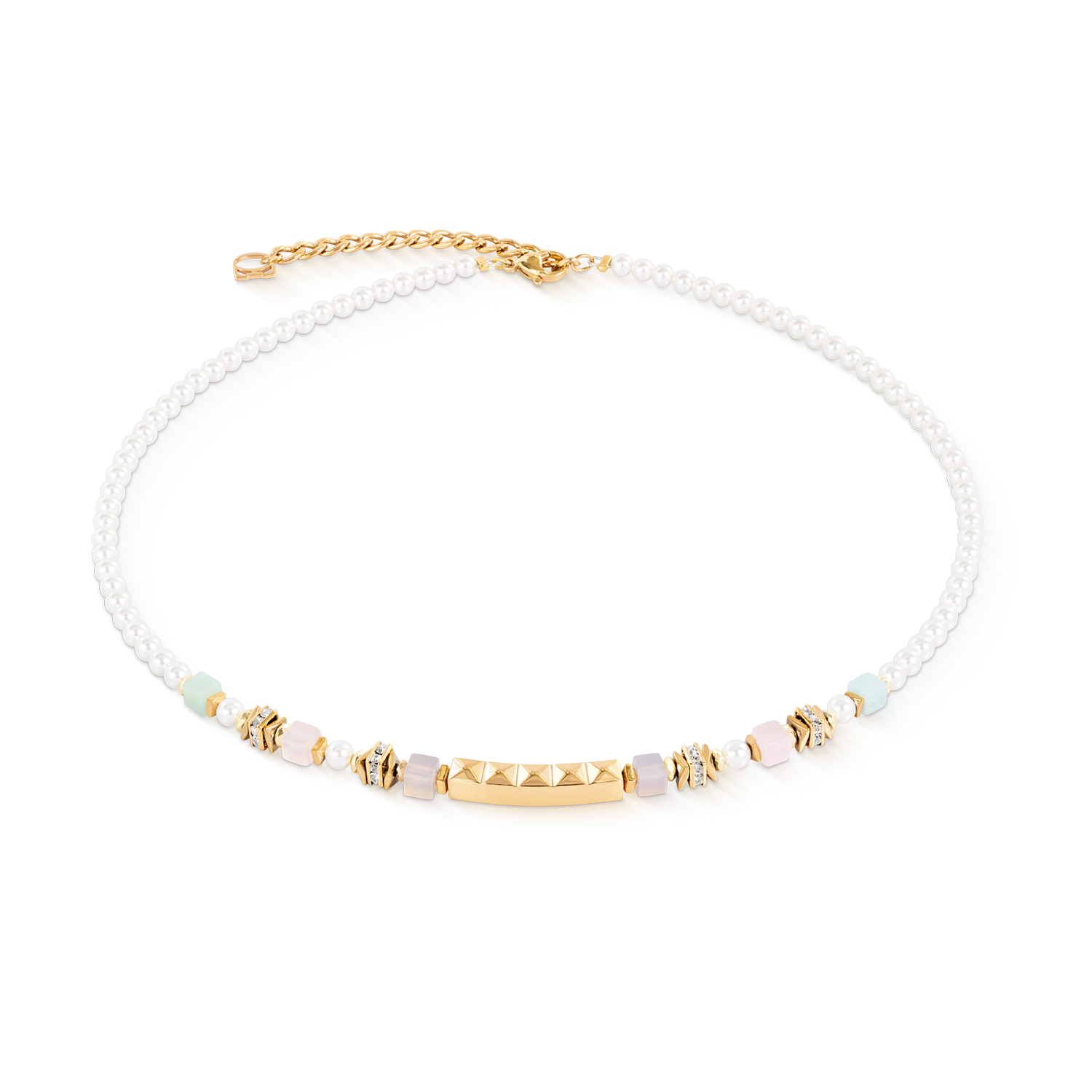 Collier Beads & Pearls Spike Pastel