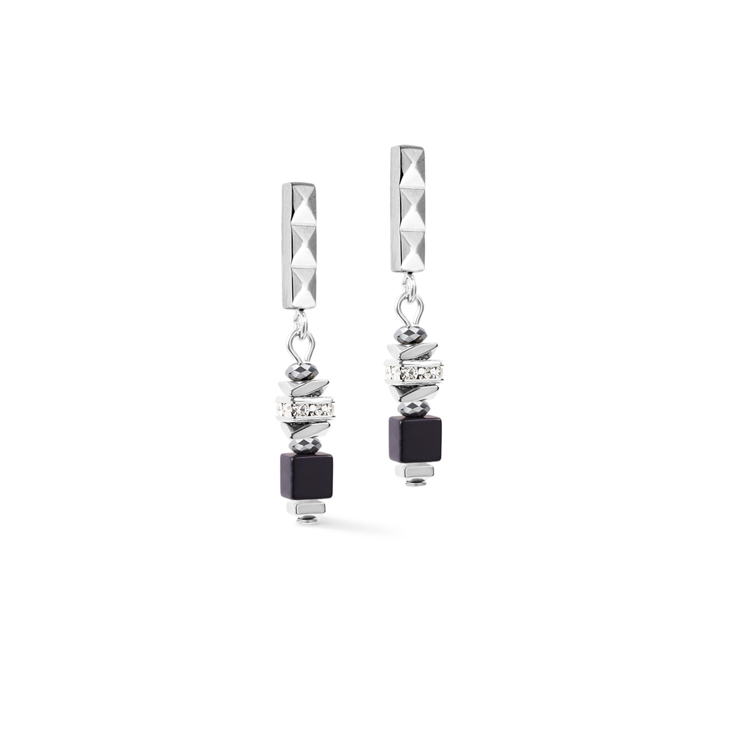 Boucles d'oreilles Beads & Pearls Spike Anthracite