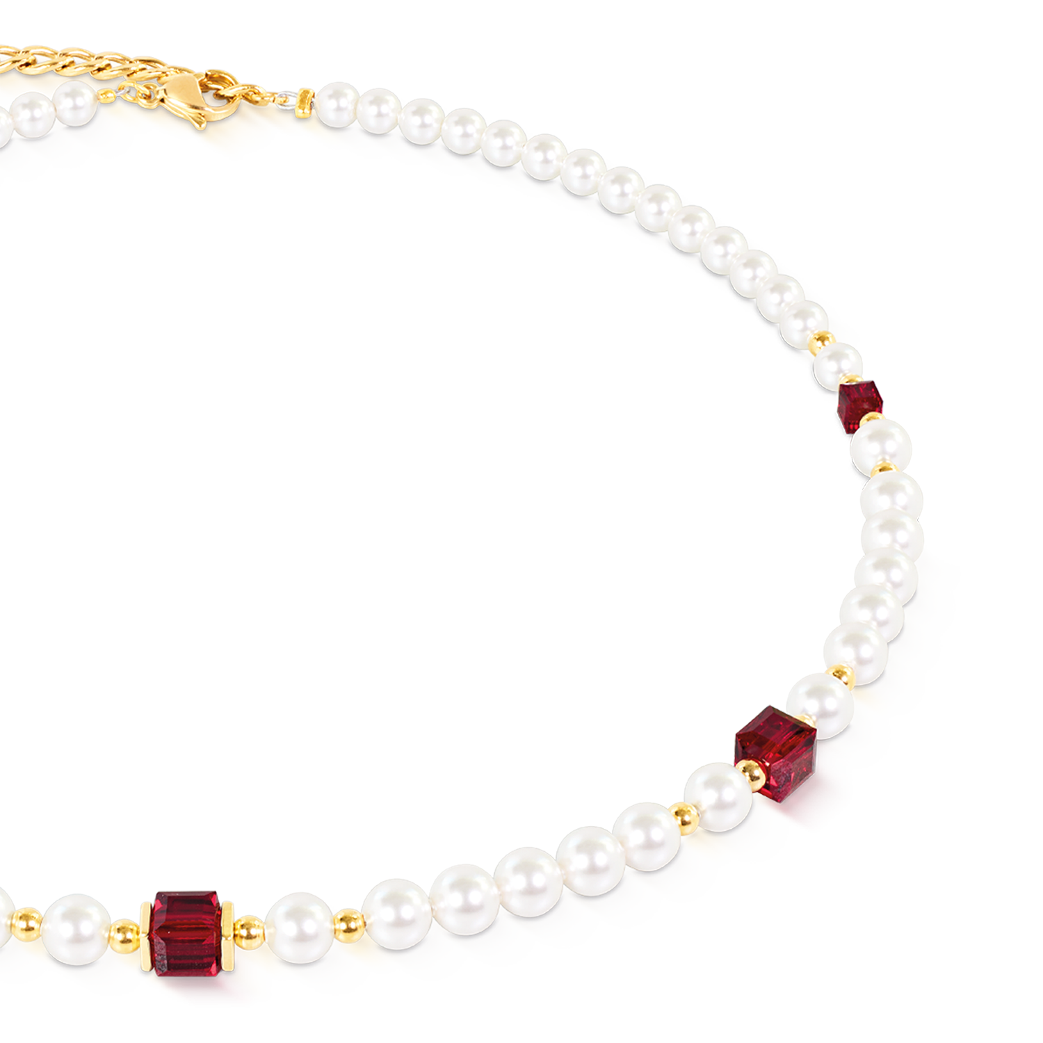Collier Cocktail Pearls Ruby