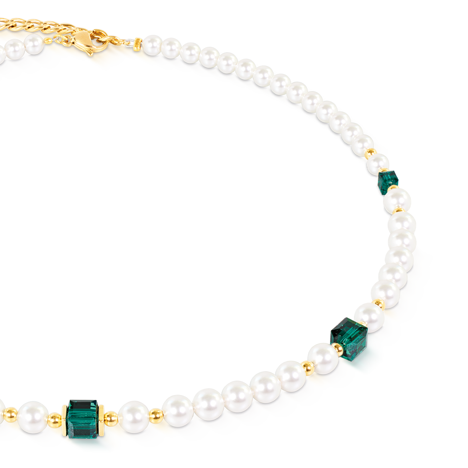 Collier Cocktail Pearls Emerald