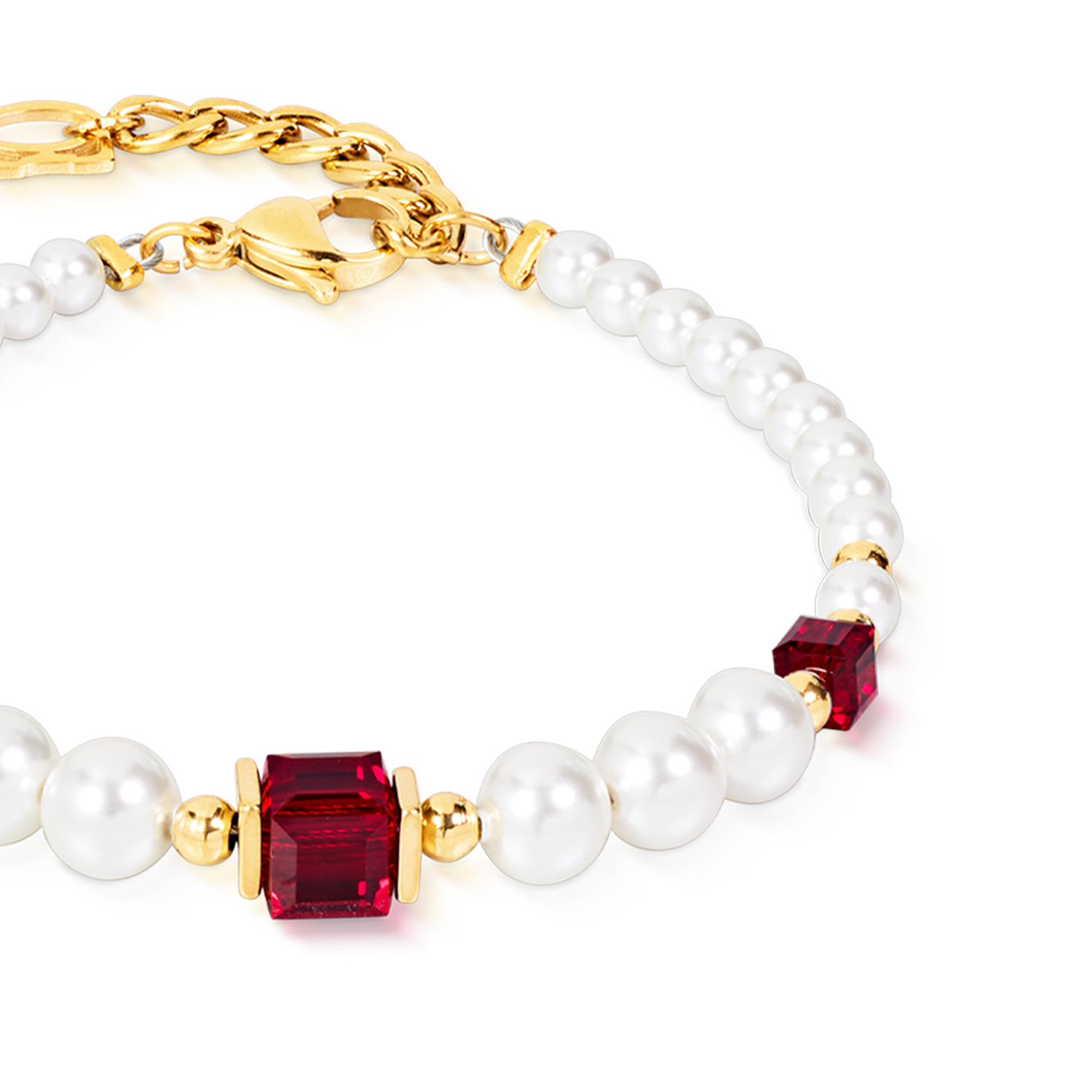 Bracelet Cocktail Pearls Ruby