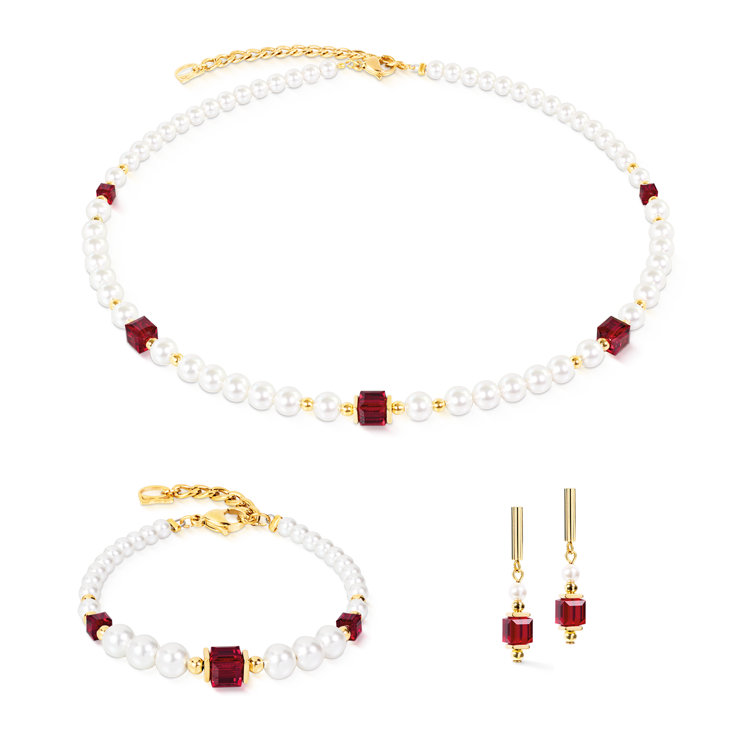 Bracelet Cocktail Pearls Ruby