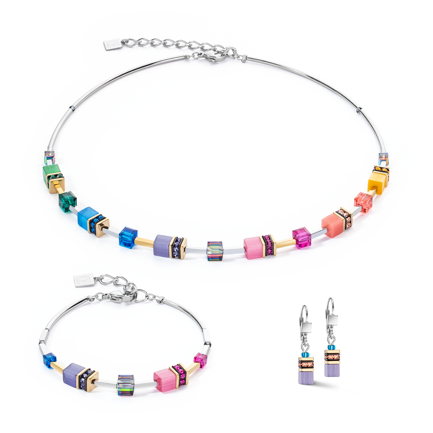 Collier GeoCUBE® Iconic Lite Rainbow