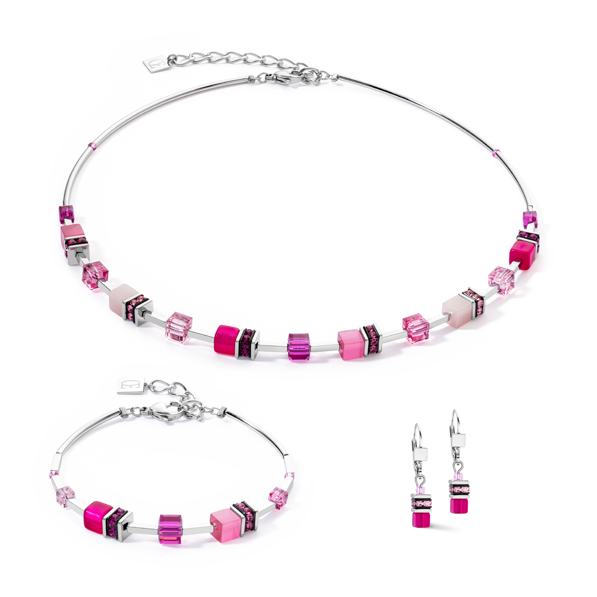 Boucles d'oreilles GeoCUBE® Iconic Lite Magenta