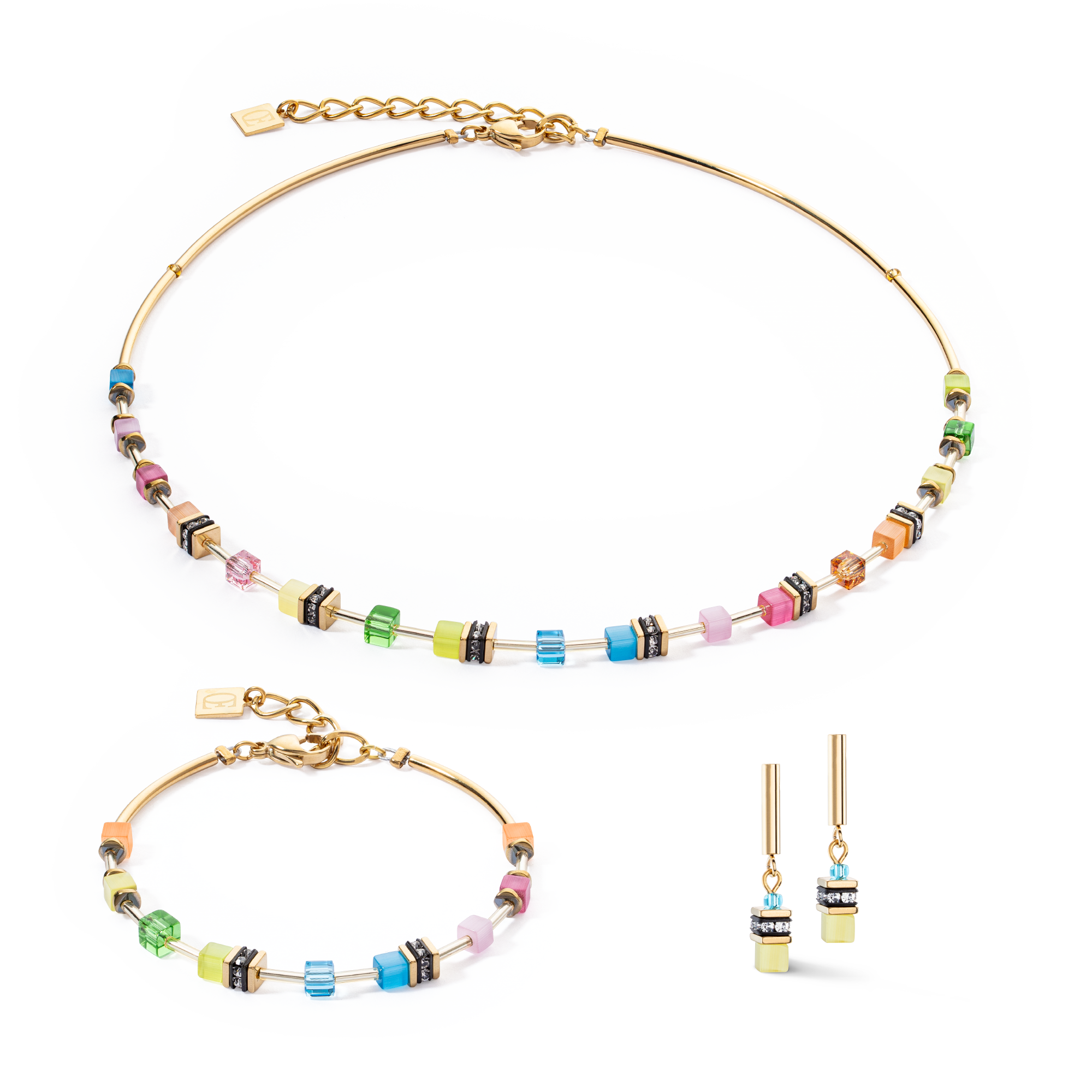 Boucles d'oreilles GeoCUBE® Lite Mini Rainbow