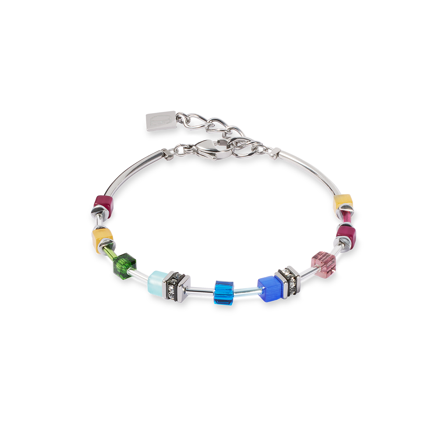 Bracelet GeoCUBE® Lite Mini Rainbow argent