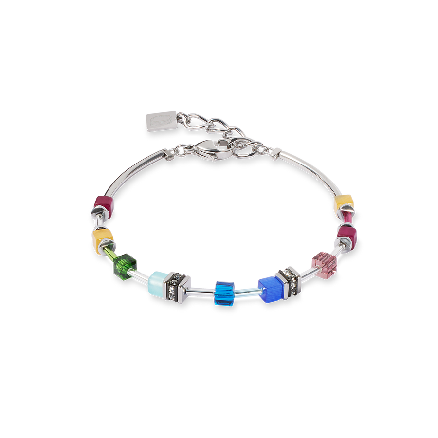 Bracelet GeoCUBE® Lite Mini Rainbow argent