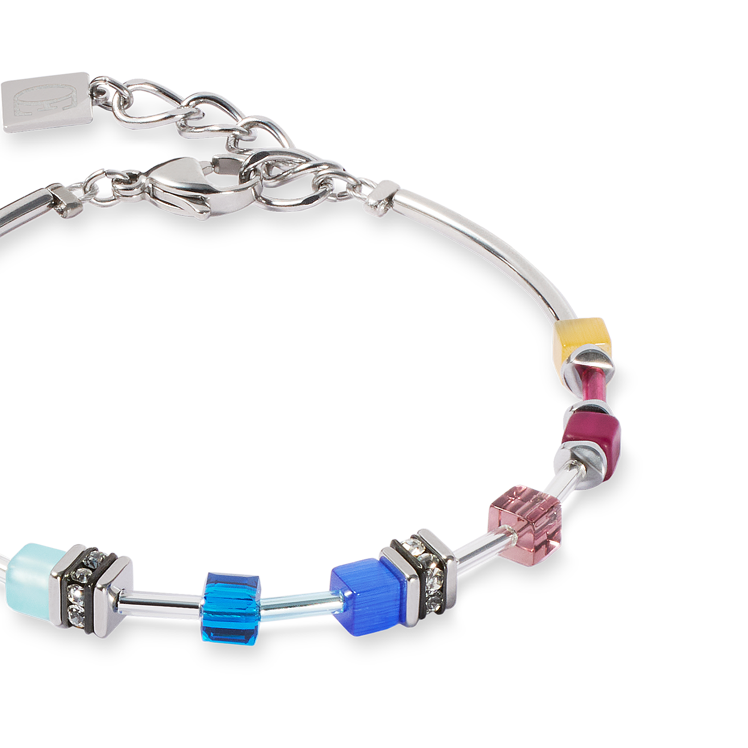 Bracelet GeoCUBE® Lite Mini Rainbow argent