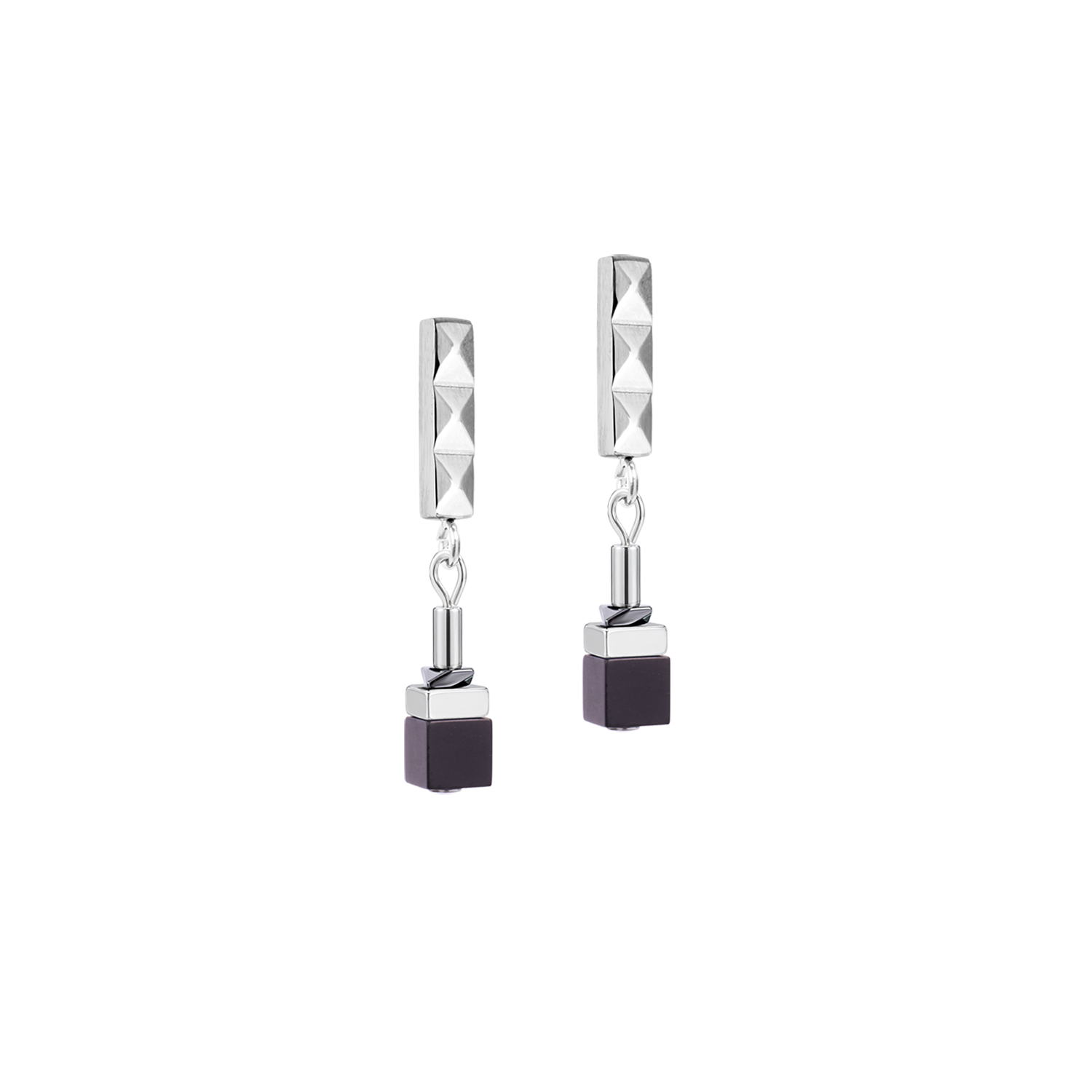Boucles d'oreilles Cube Eclipse Onyx