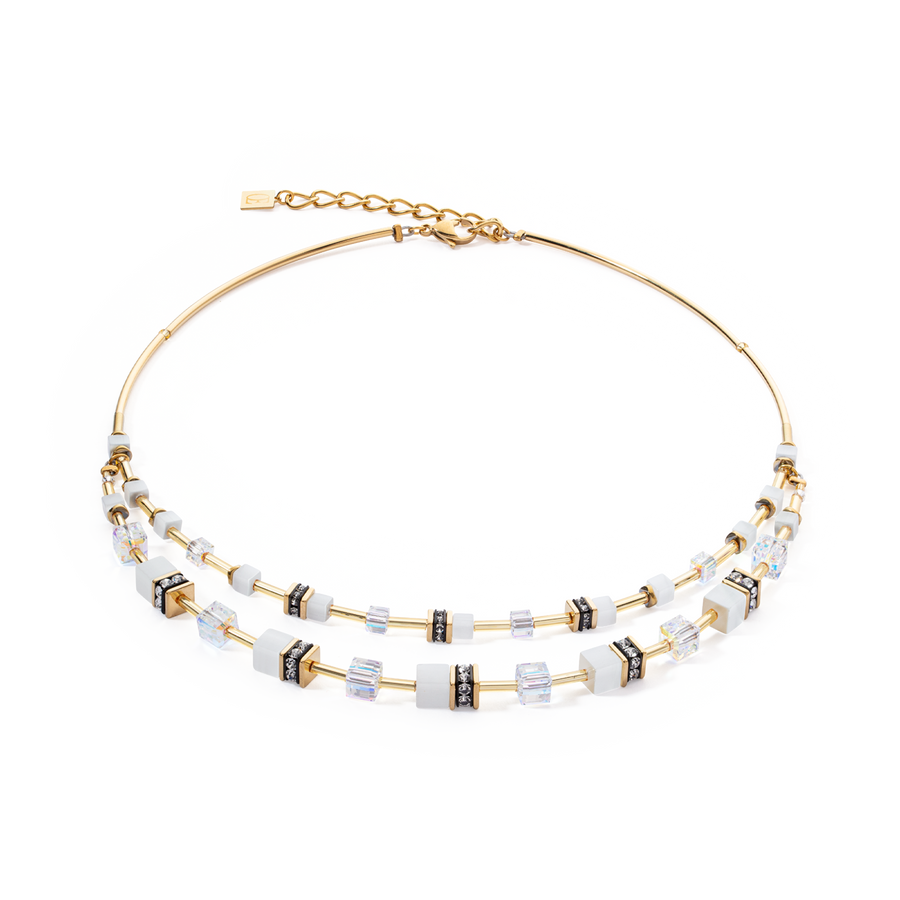 Collier GeoCUBE® Iconic Layer or-blanc