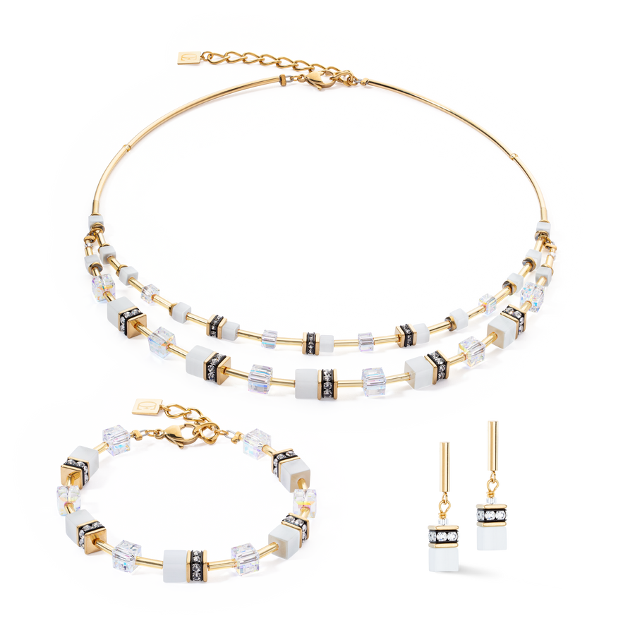 Collier GeoCUBE® Iconic Layer or-blanc