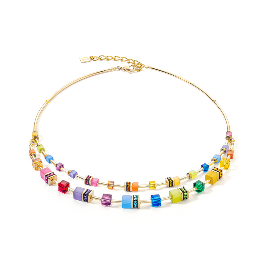 Collier GeoCUBE® Iconic Layer or-rainbow