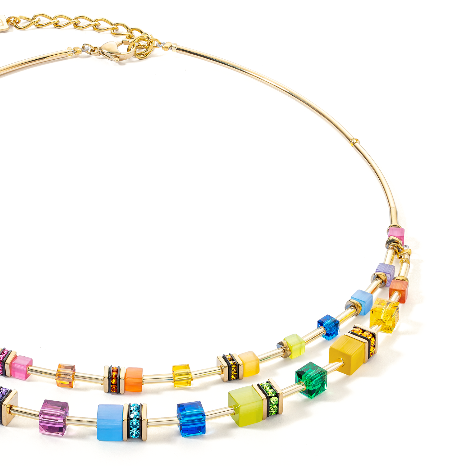 Collier GeoCUBE® Iconic Layer or-rainbow