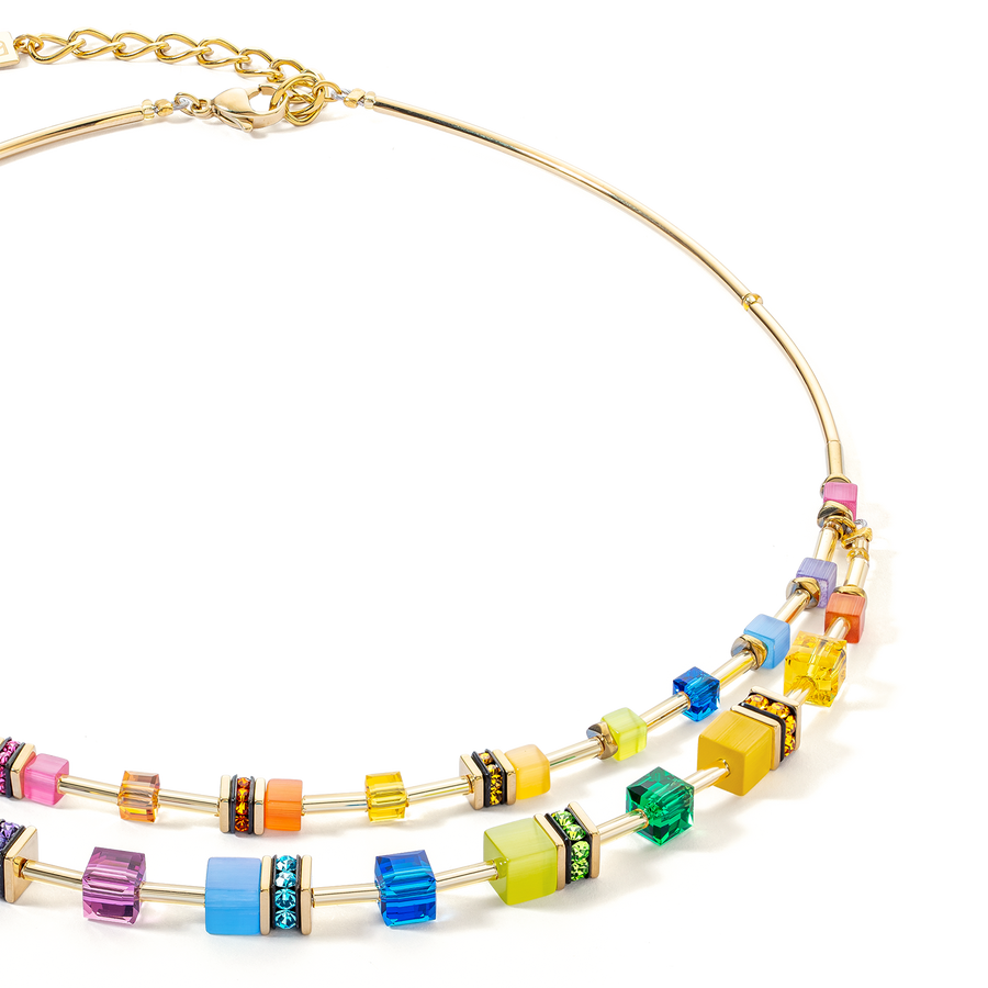 Collier GeoCUBE® Iconic Layer or-rainbow