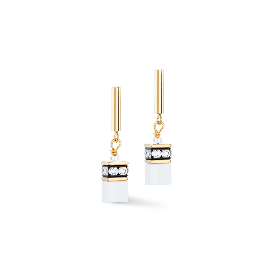 Boucles d'oreilles GeoCUBE® Iconic Layer or-blanc