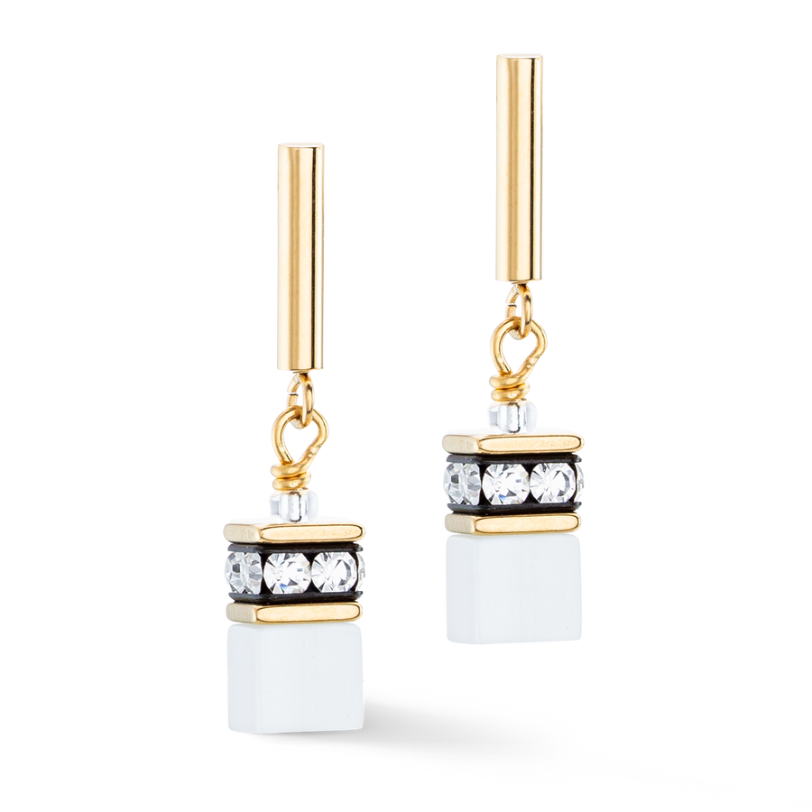 Boucles d'oreilles GeoCUBE® Iconic Layer or-blanc