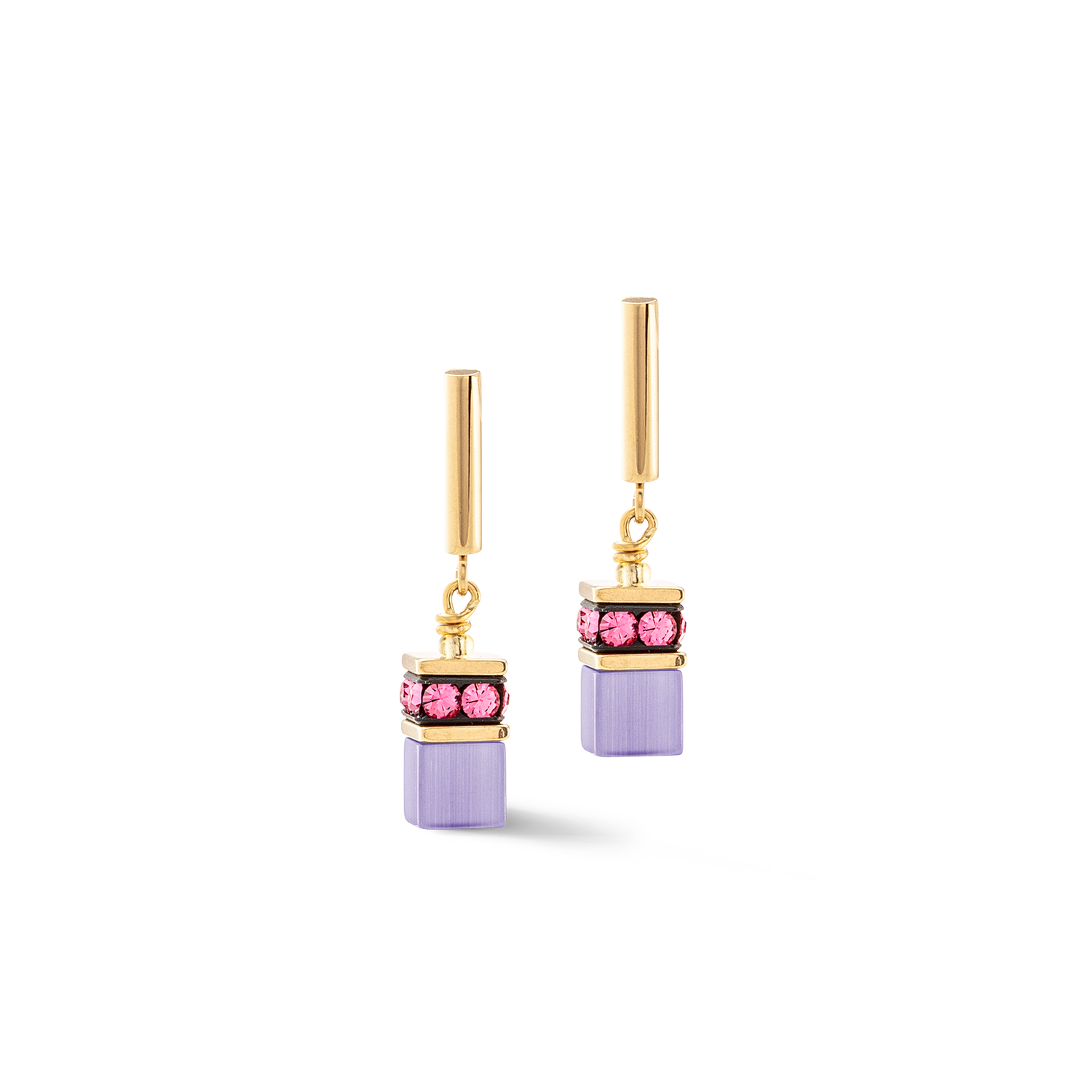 Boucles d'oreilles GeoCUBE® Iconic Layer or-rainbow