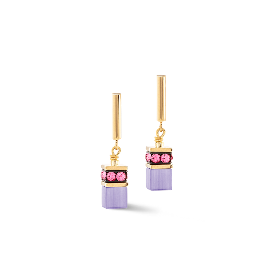 Boucles d'oreilles GeoCUBE® Iconic Layer or-rainbow