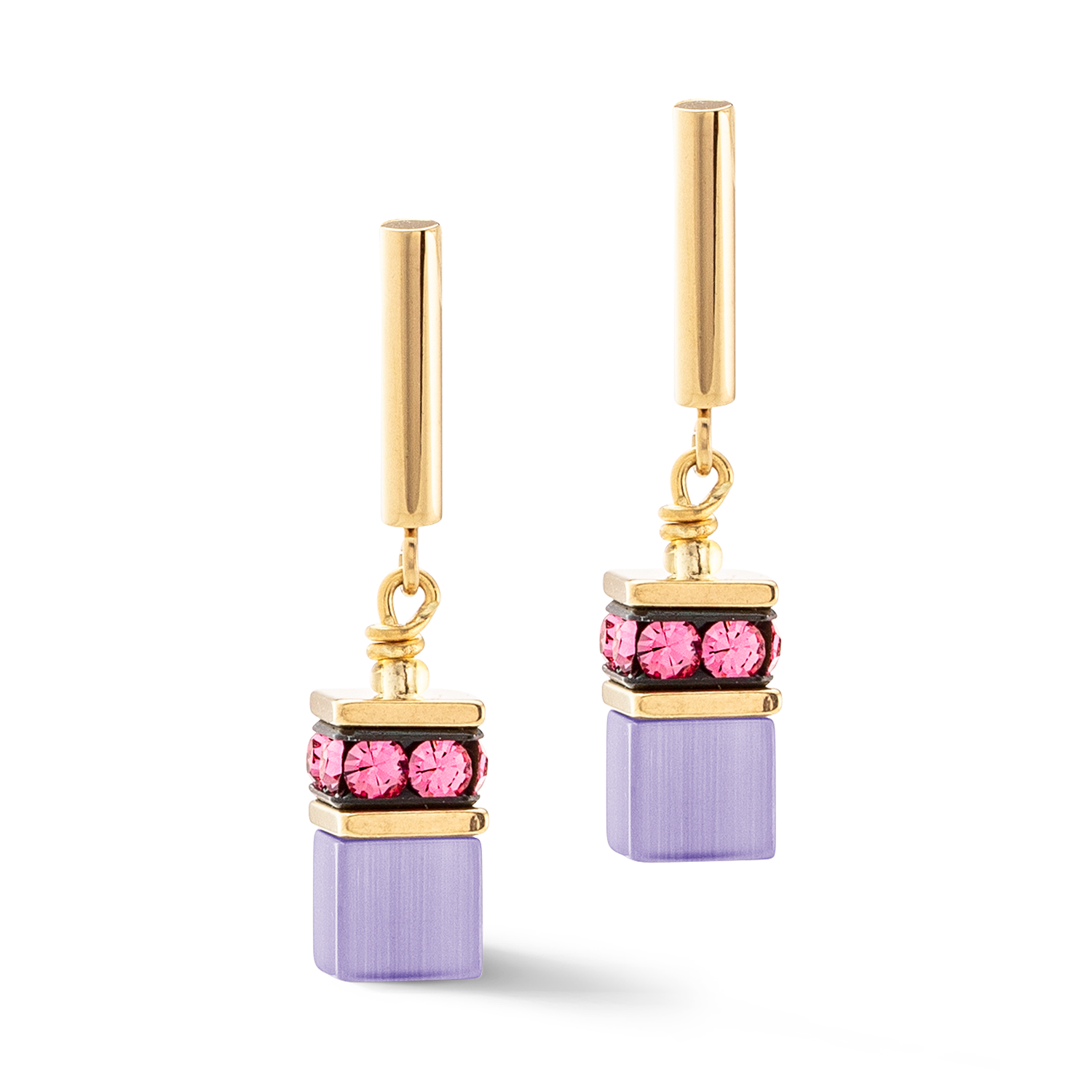 Boucles d'oreilles GeoCUBE® Iconic Layer or-rainbow