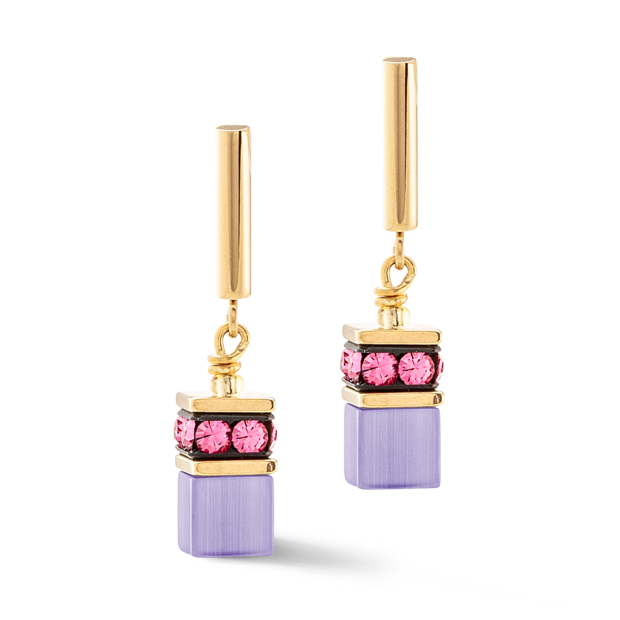 Boucles d'oreilles GeoCUBE® Iconic Layer or-rainbow