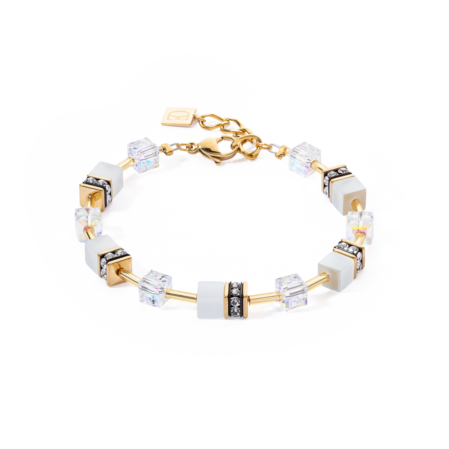 Bracelet GeoCUBE® Iconic Layer or-blanc