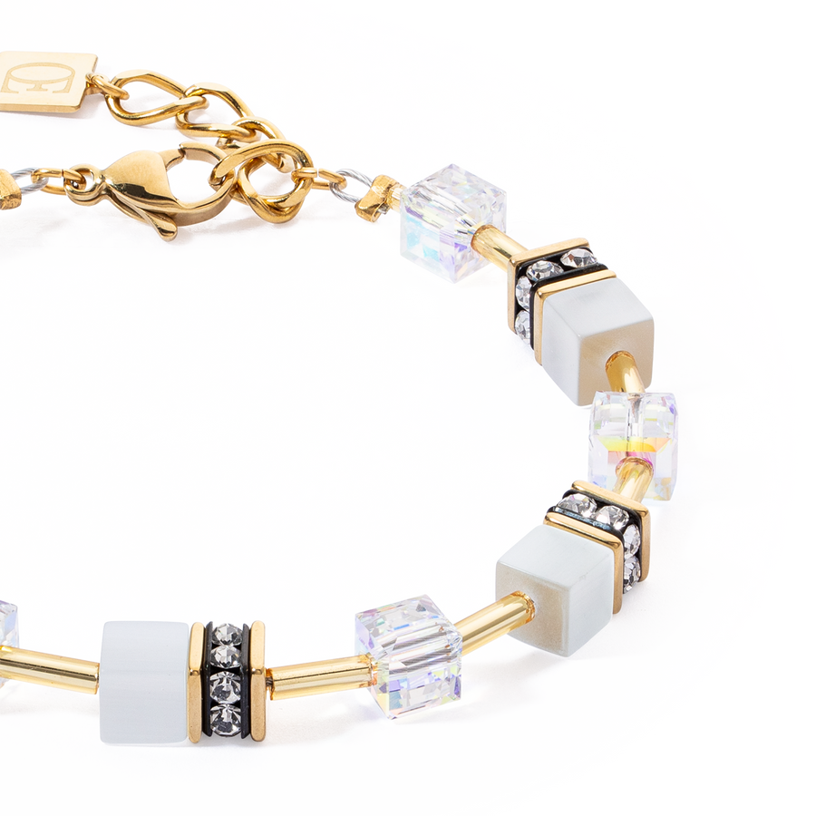 Bracelet GeoCUBE® Iconic Layer or-blanc