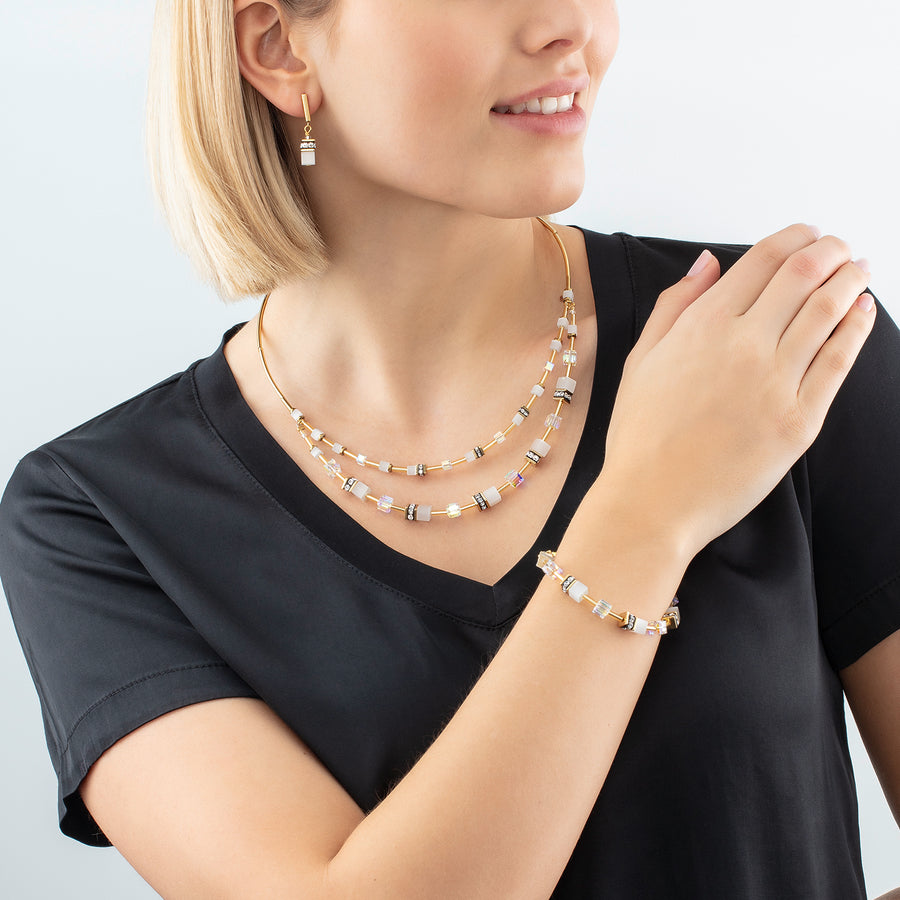 Bracelet GeoCUBE® Iconic Layer or-blanc