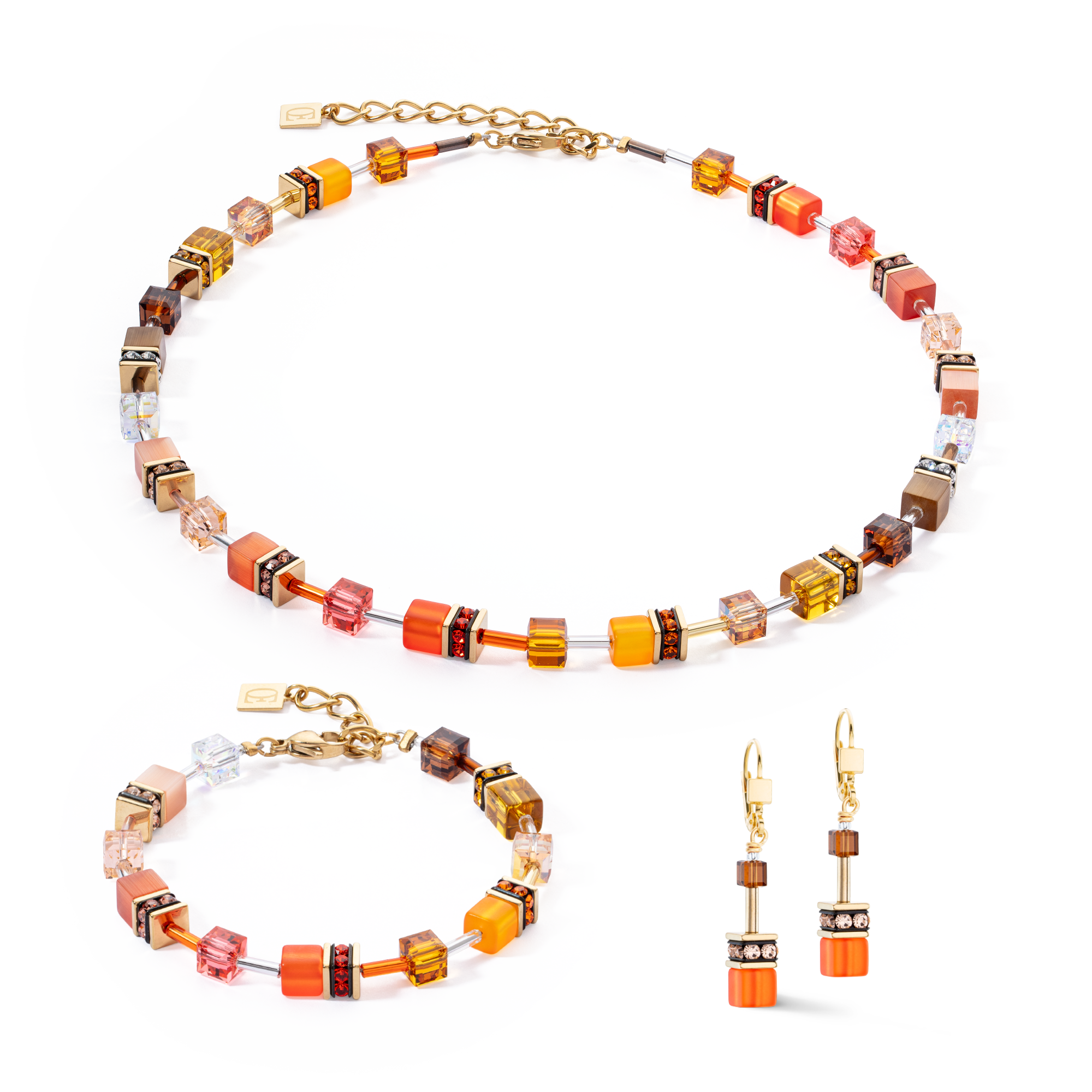 Collier GeoCUBE® Iconic Sunset or