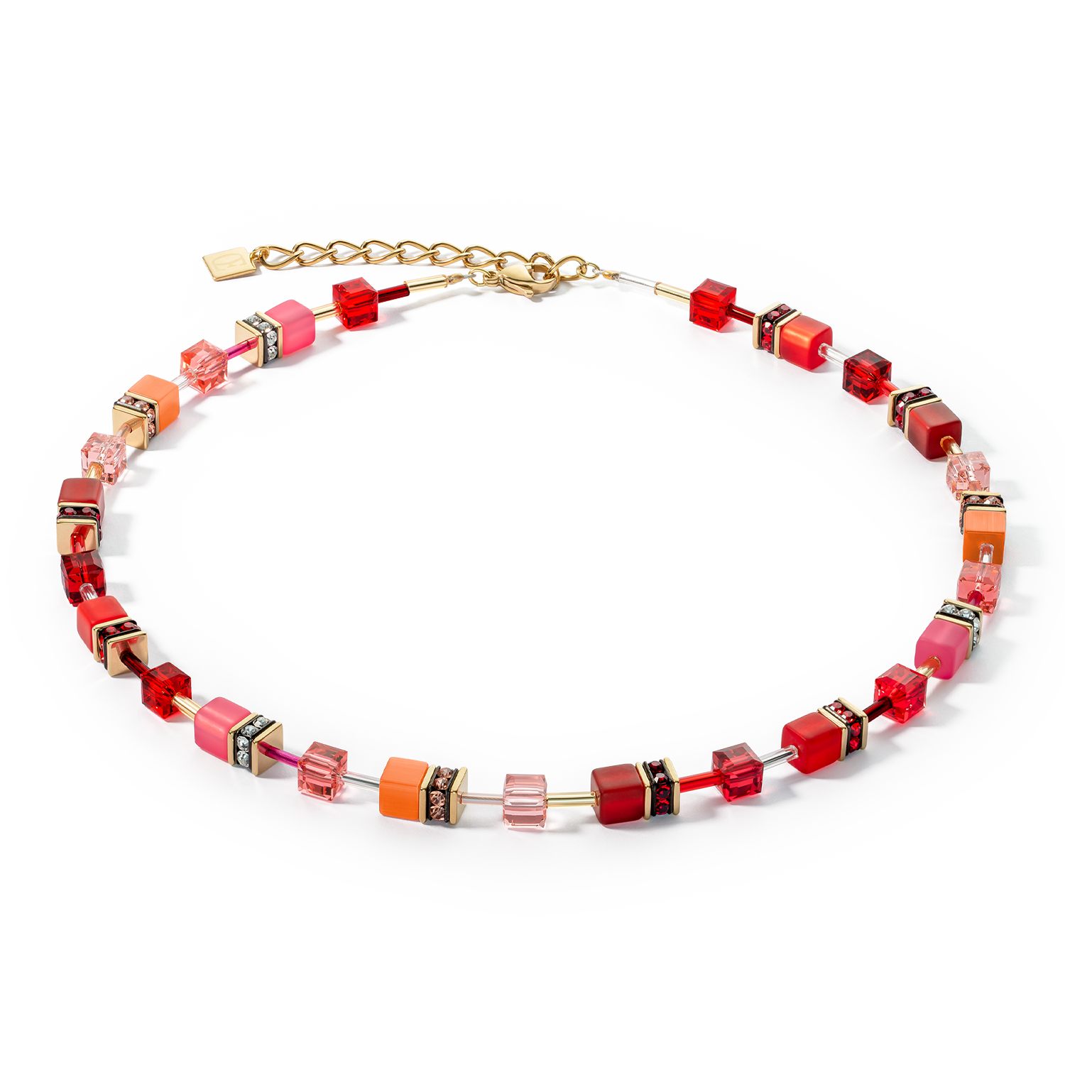 Collier GeoCUBE® Iconic or rouge