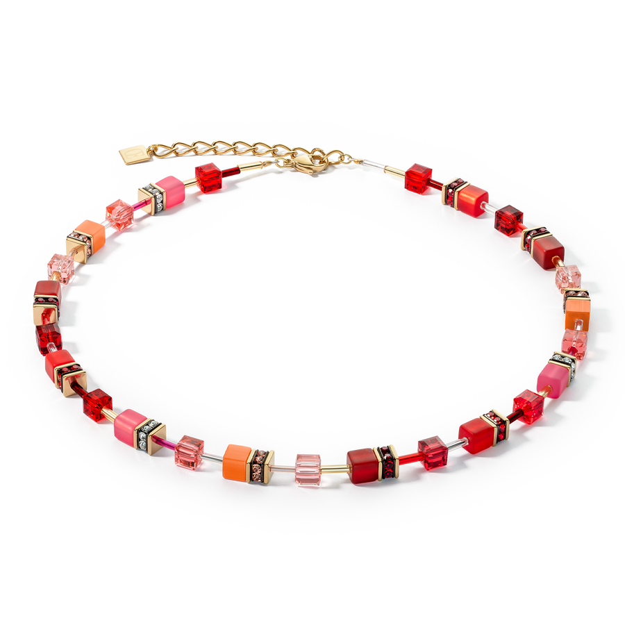 Collier GeoCUBE® Iconic or rouge