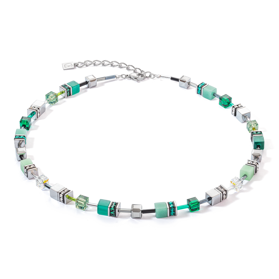 Collier GeoCUBE® Iconic argent-vert