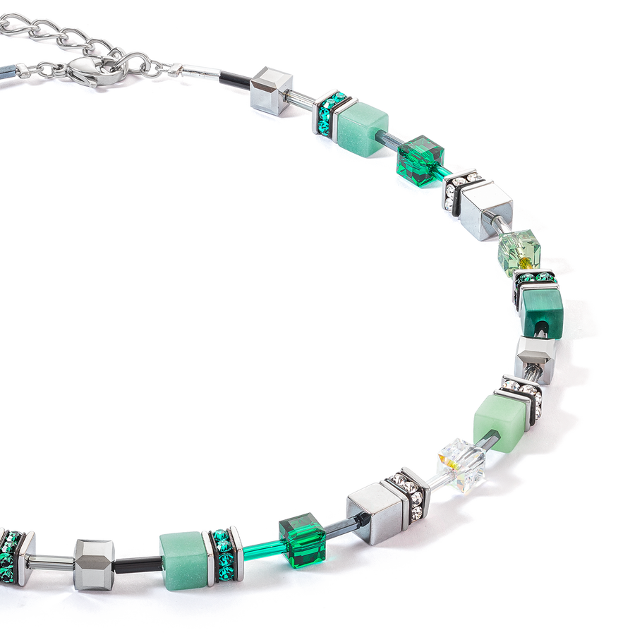 Collier GeoCUBE® Iconic argent-vert