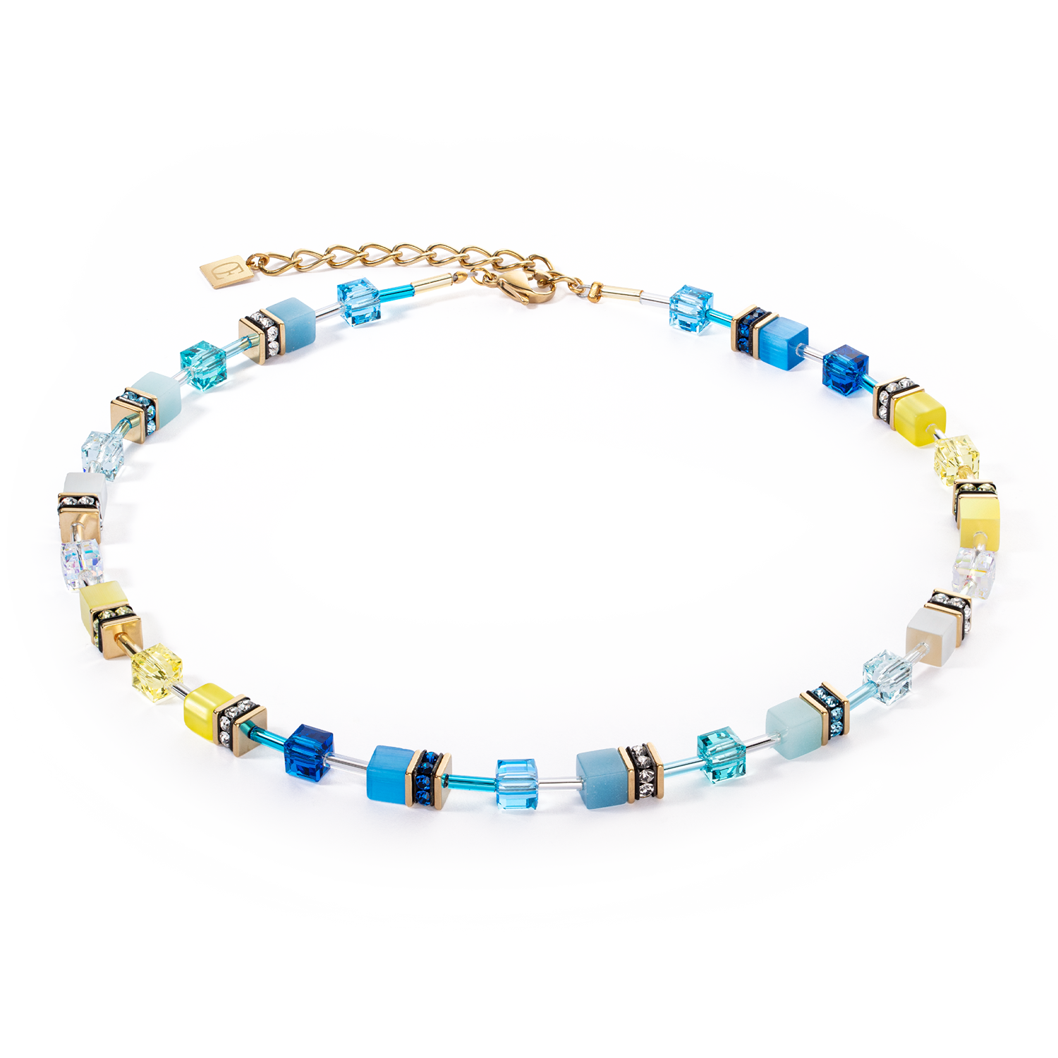 Collier GeoCUBE® Iconic turquoise-jaune