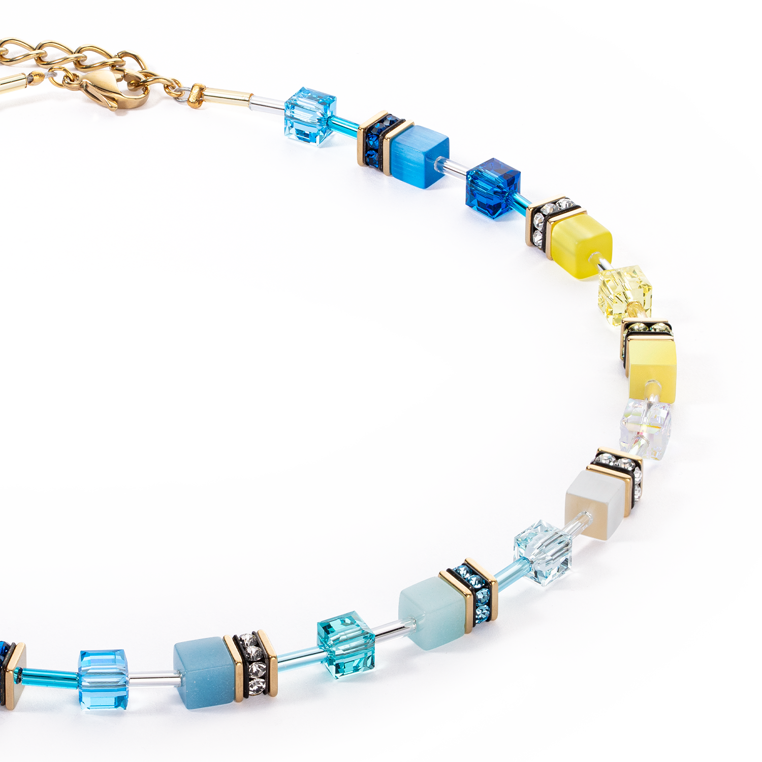 Collier GeoCUBE® Iconic turquoise-jaune