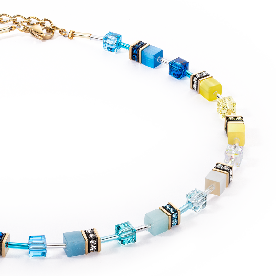 Collier GeoCUBE® Iconic turquoise-jaune
