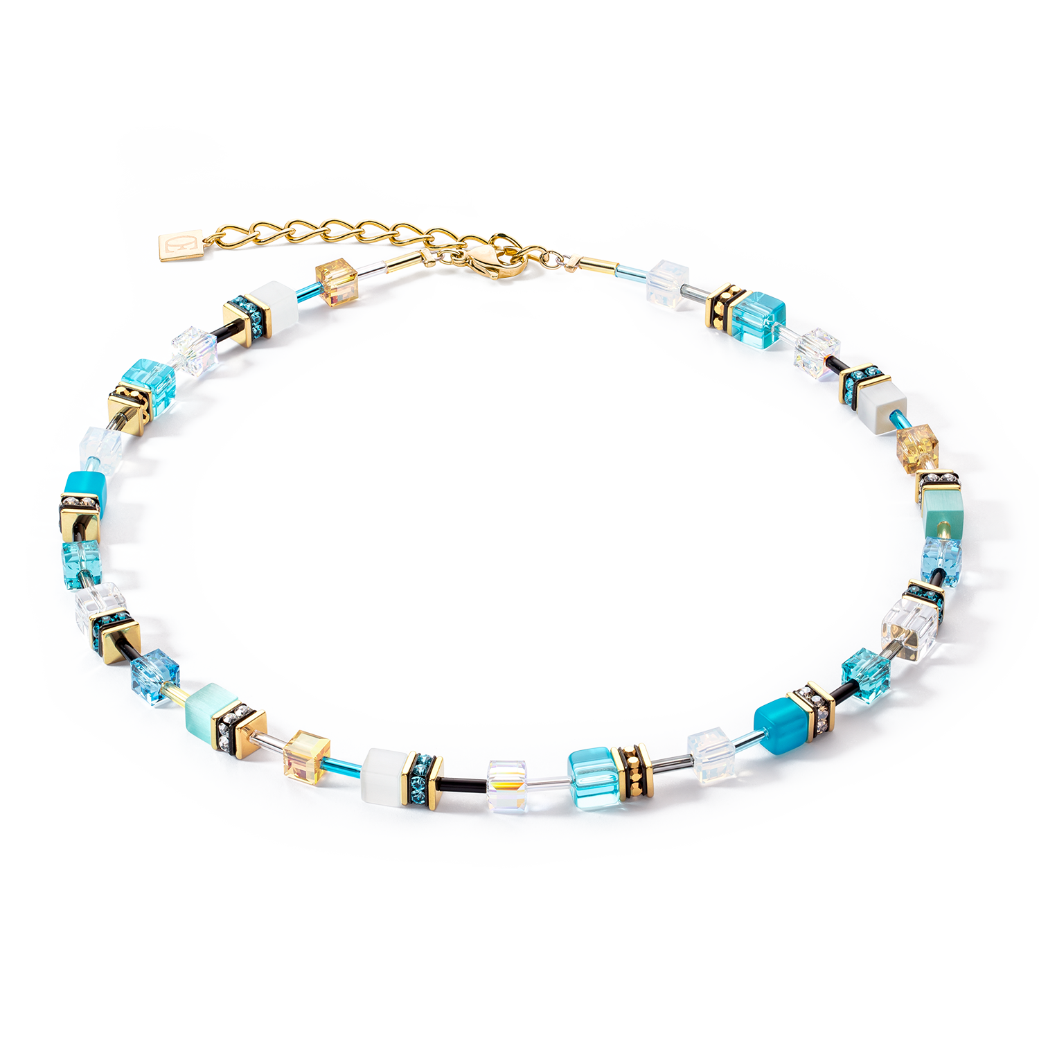 Collier GeoCUBE® Iconic or turquoise