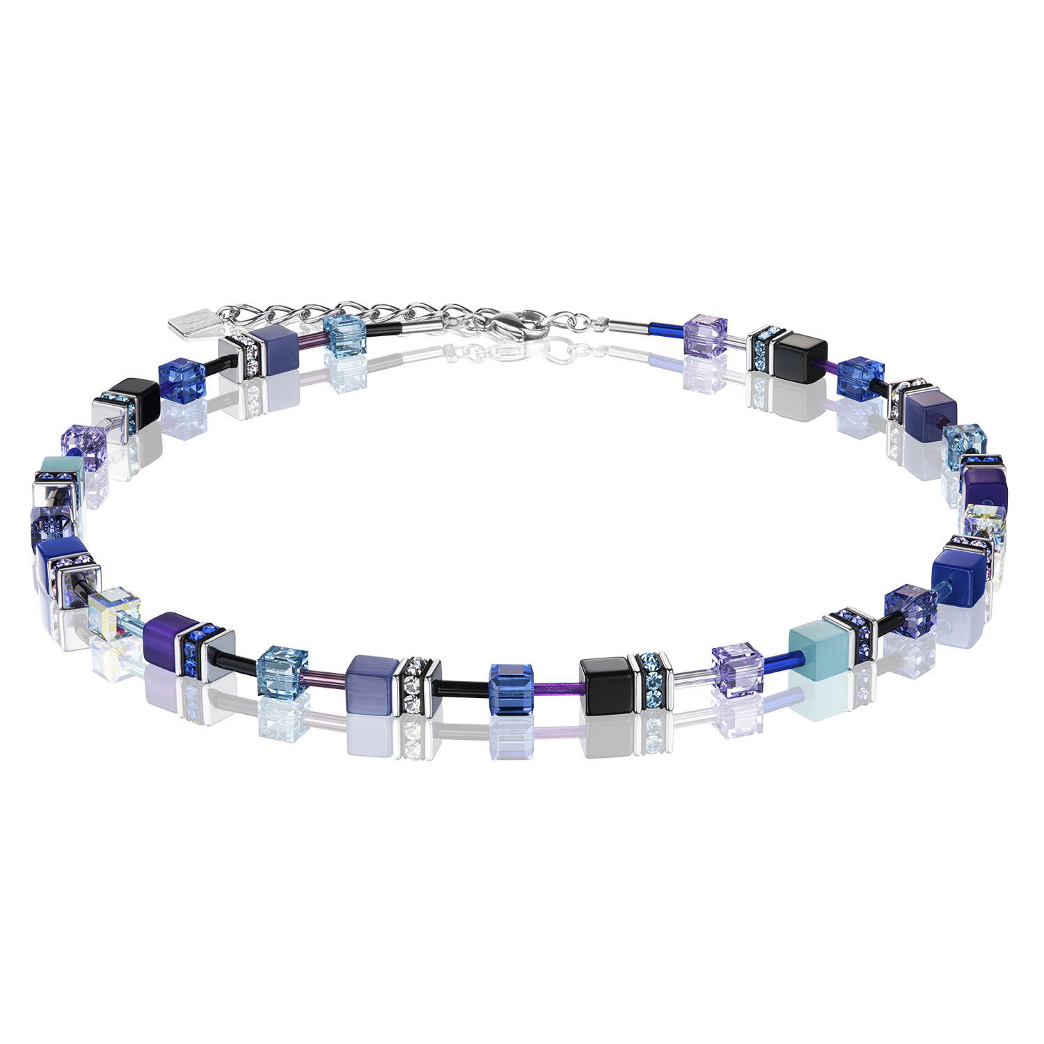 Collier GeoCUBE® bleu-mauve