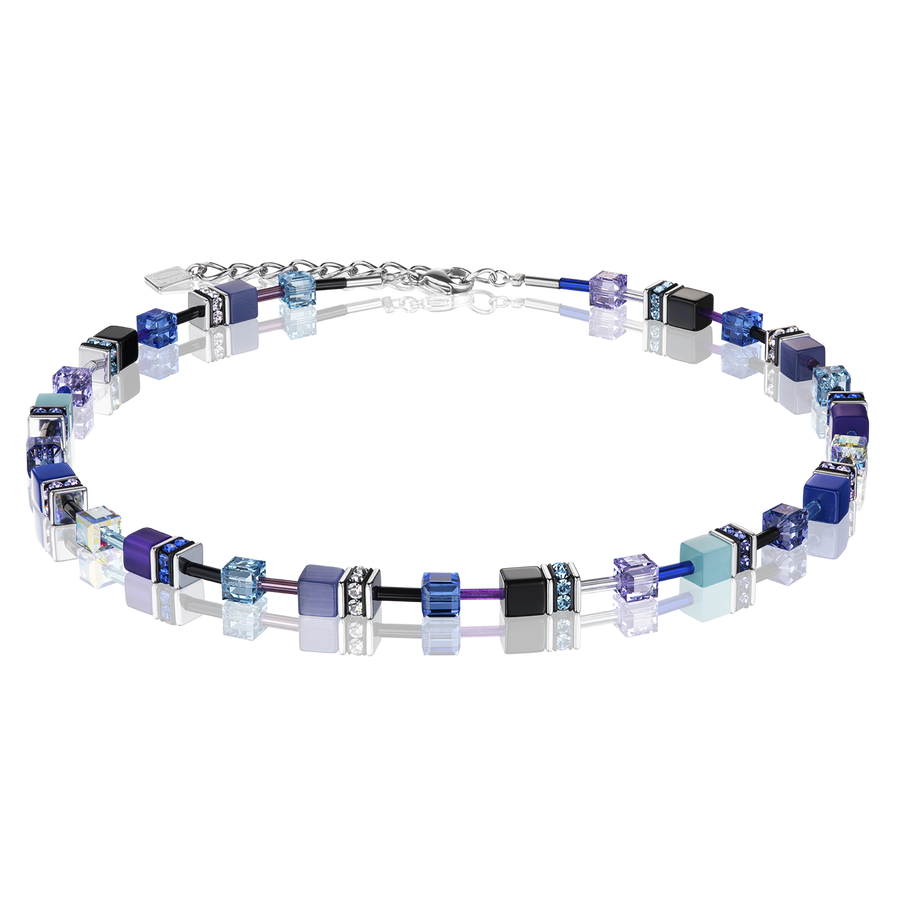 Collier GeoCUBE® bleu-mauve