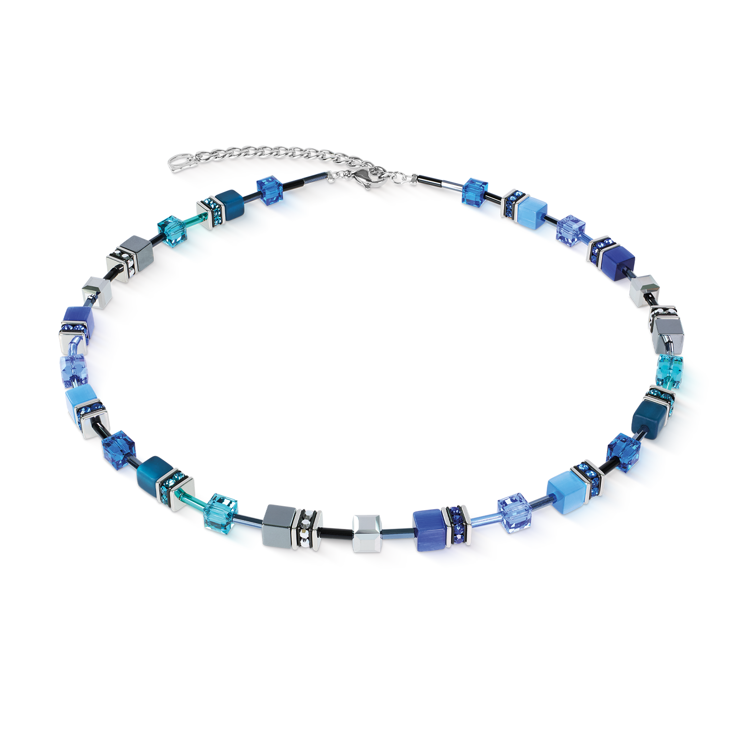 Collier GeoCUBE® Iconic Azure Spirit argent