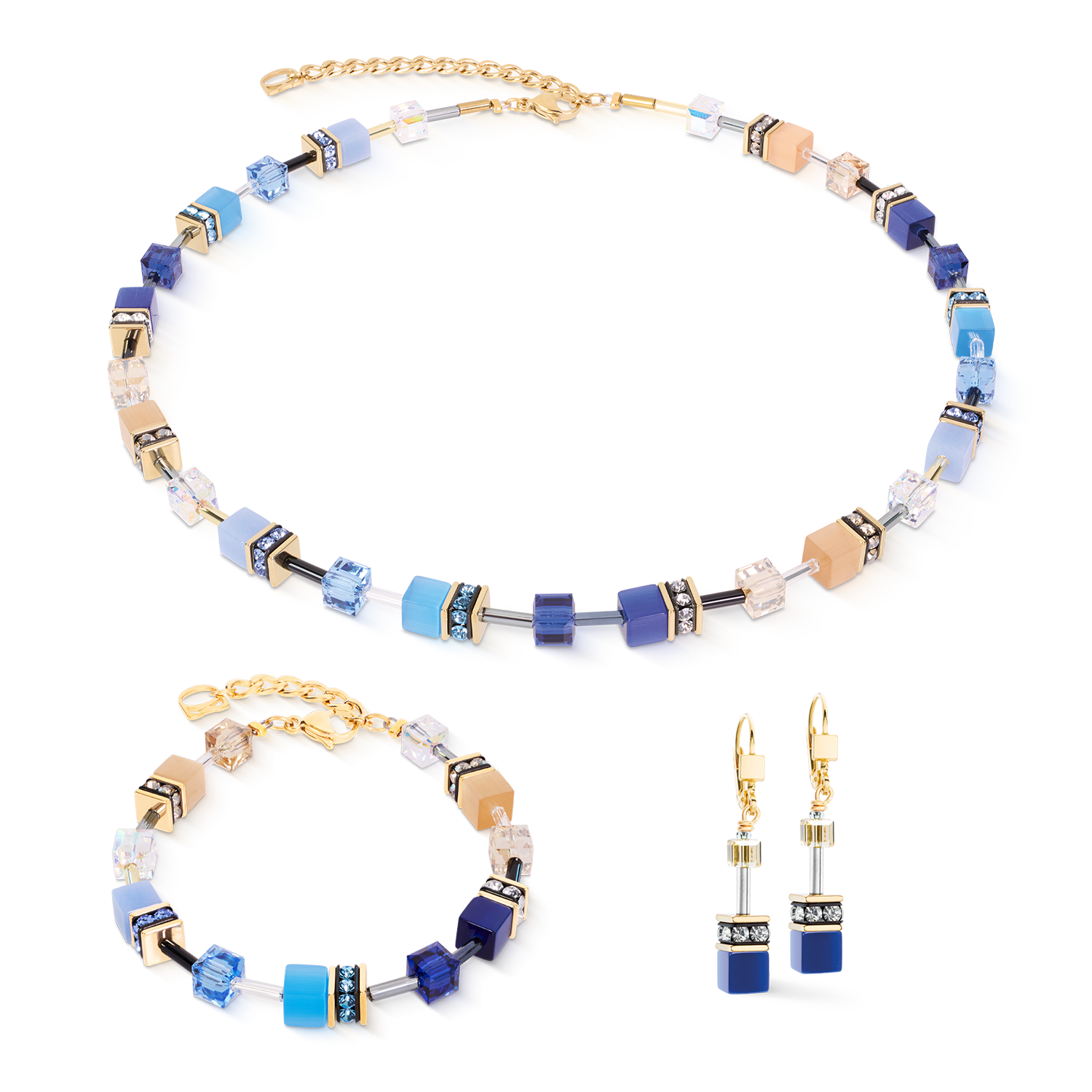 Collier GeoCUBE® Iconic Azure Glow or